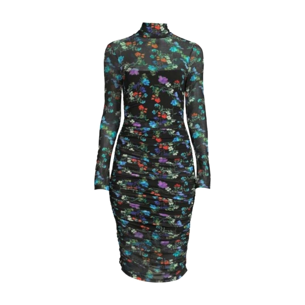 NWT Alice and Olivia Delora Floral Ruched Bodycon Dress